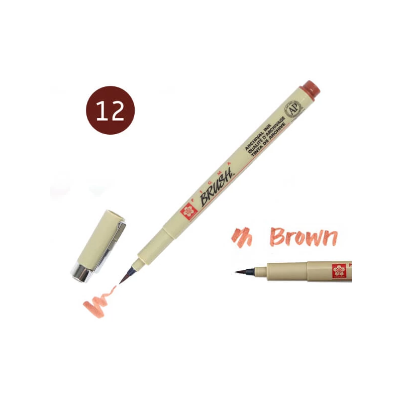 Marker tip pensulă Sakura Pigma Brush  - brown