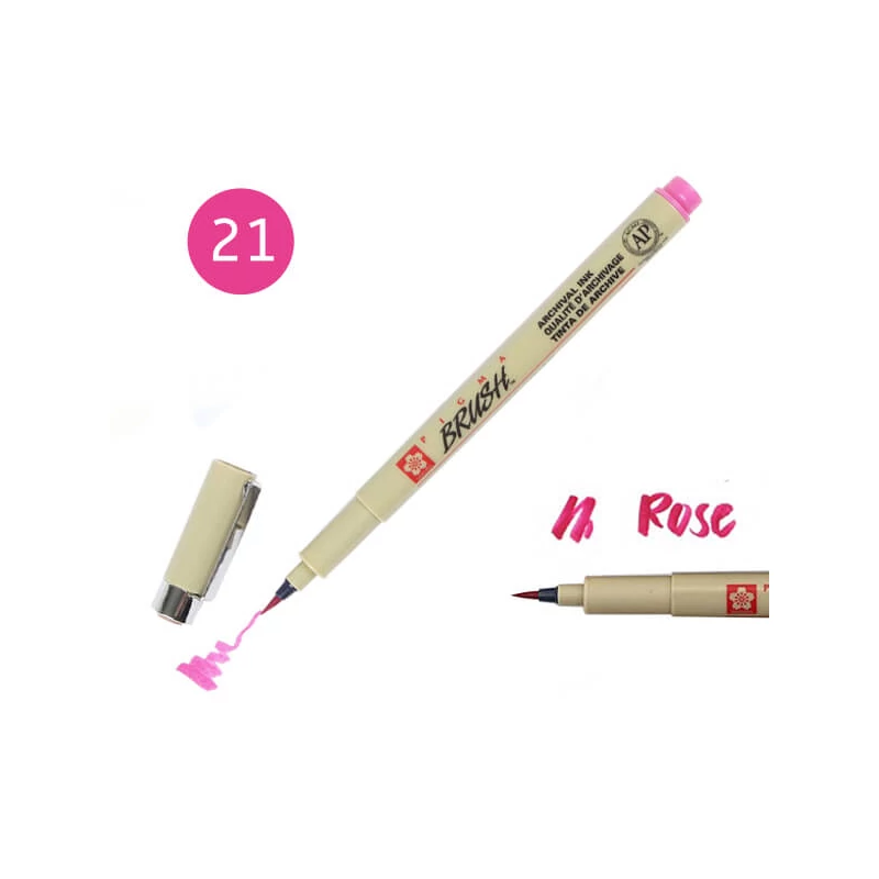 Marker tip pensulă Sakura Pigma Brush  - rose