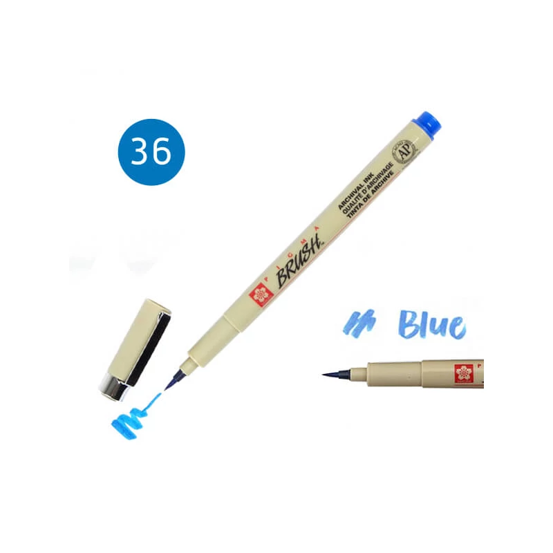 Marker tip pensulă Sakura Pigma Brush  - blue