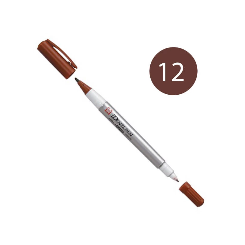 Sakura IDenti Pen marker cu alcool, cu două vârfuri  - brown