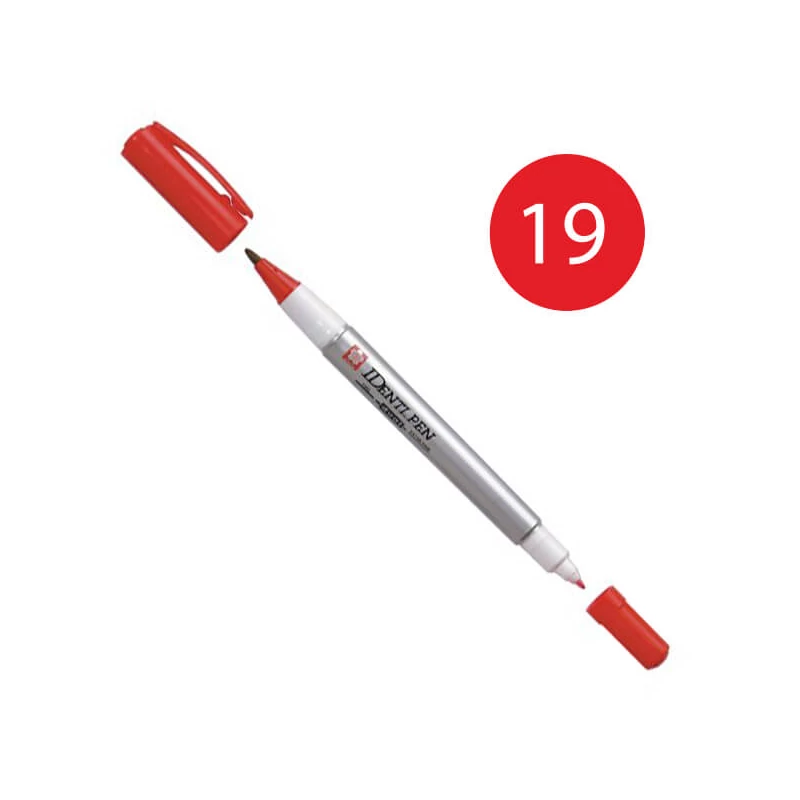 Sakura IDenti Pen marker cu alcool, cu două vârfuri  - red