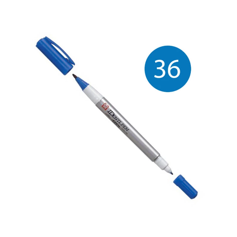 Sakura IDenti Pen marker cu alcool, cu două vârfuri  - blue