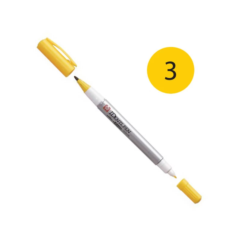 Sakura IDenti Pen marker cu alcool, cu două vârfuri  - yellow