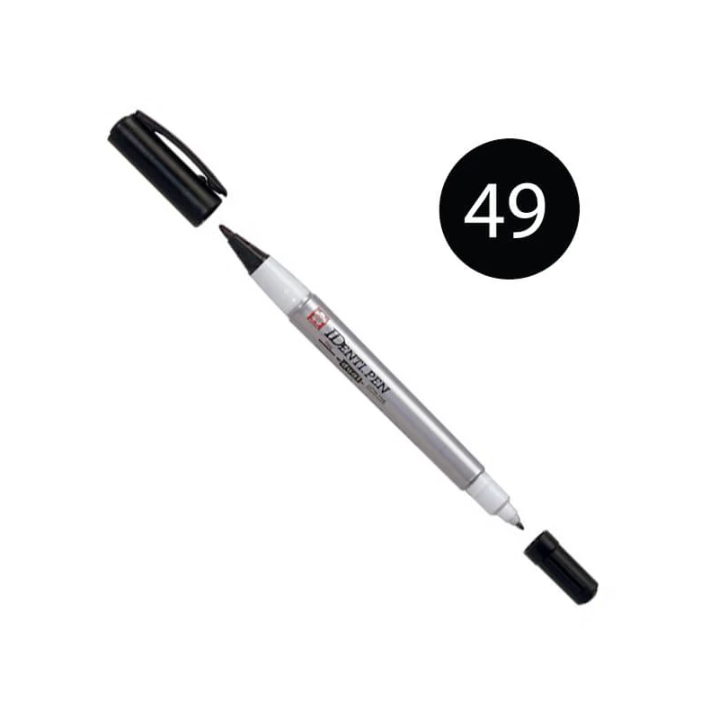 Sakura IDenti Pen marker cu alcool, cu două vârfuri  - black