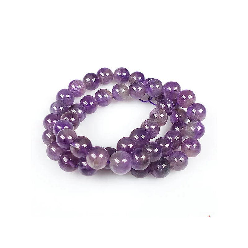 Ásványgyöngy - Ametiszt, 8 mm, 37 cm