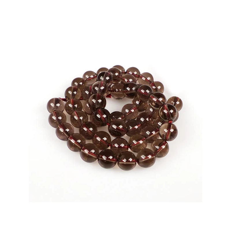 Ásványgyöngy - Füstkvarc, 8 mm, 37 cm