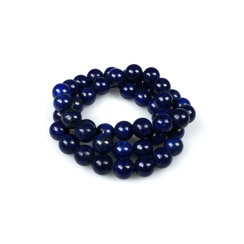 Ásványgyöngy - Lápisz lazuli, 8 mm, 37 cm