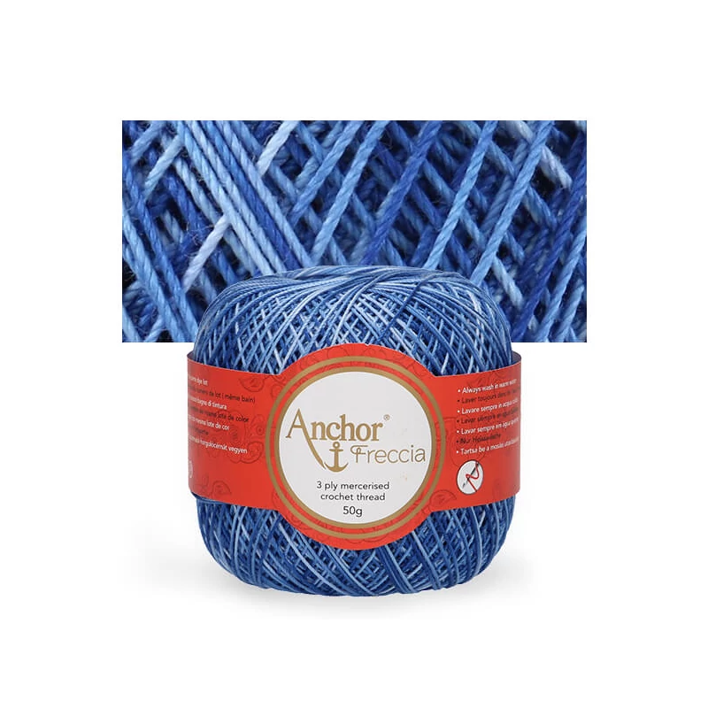 Ață de croșetat, Freccia 12, 50g, Multicolor, 01210 ombre albastru închis