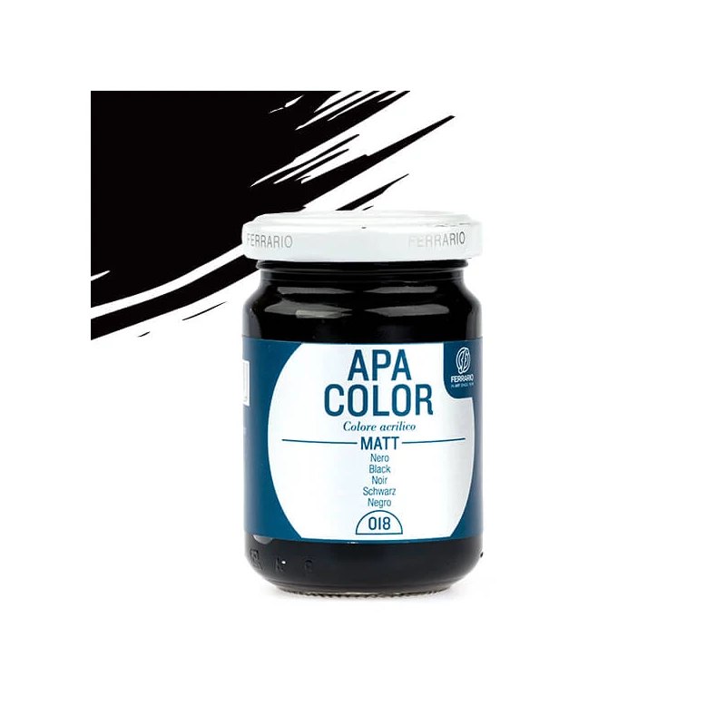 APA Color vopsea acrilică, 150 ml - 18, black
