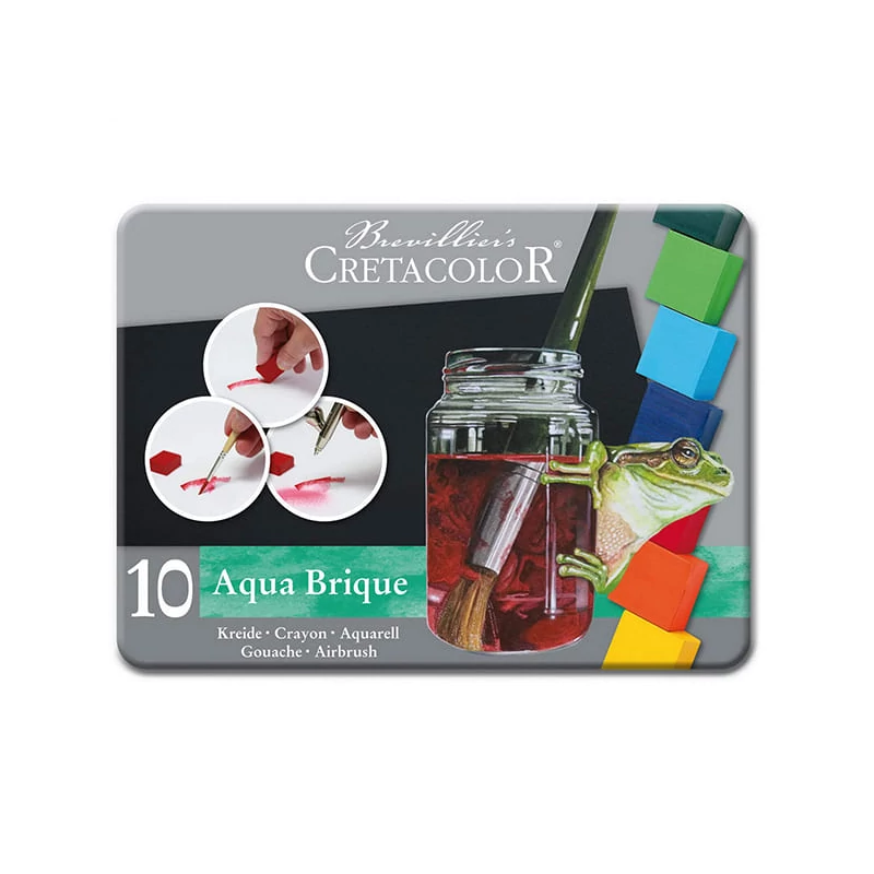 Set cretă acuarelă Cretacolor Aqua Brique, 10 buc