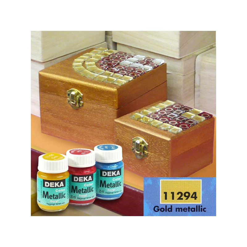 Vopsea acrilică metalizată  Deka Color Metallic 25 ml - 94 gold