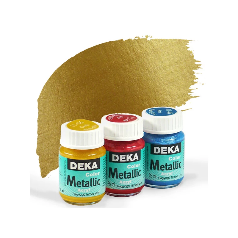 Vopsea acrilică metalizată  Deka Color Metallic 25 ml - 94 gold
