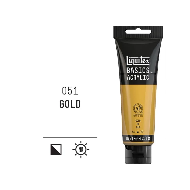 Liquitex Basics vopsea acrilică, 118 ml - 051, gold