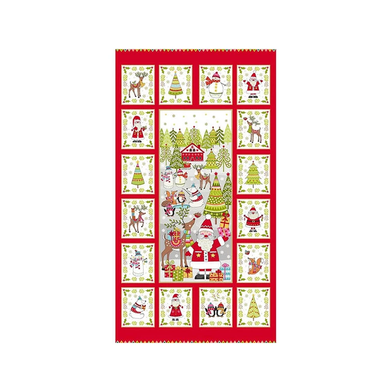 Material Patchwork - Makower - Festive Christmas 2019 2106-1 Panel, 60cm