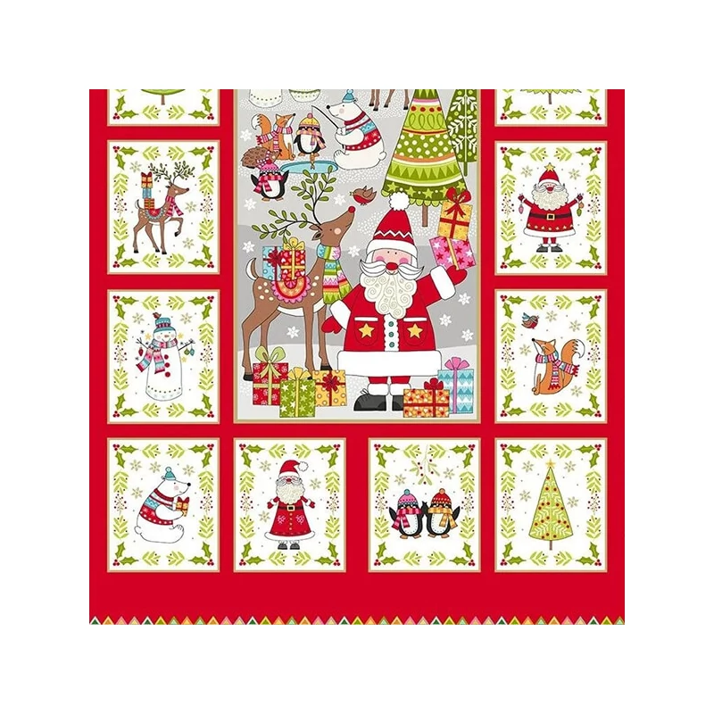 Material Patchwork - Makower - Festive Christmas 2019 2106-1 Panel, 60cm