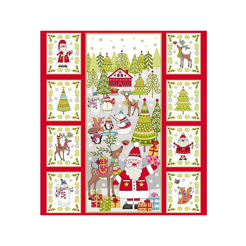Material Patchwork - Makower - Festive Christmas 2019 2106-1 Panel, 60cm