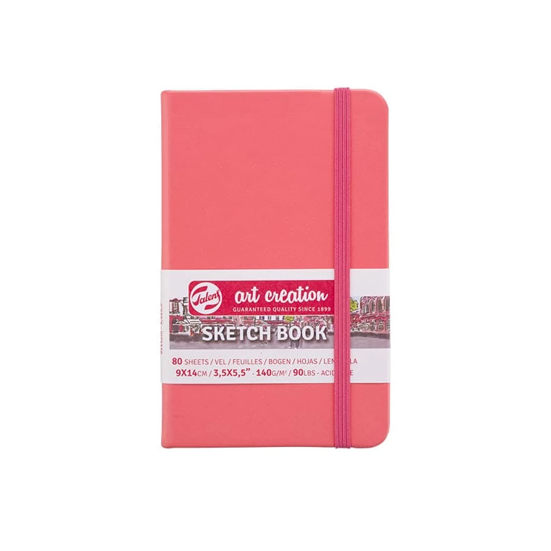 Caiet de desen și schițe Talens Art Creation Sketch Book,  140 g, 80 coli - 9x14 cm, coral
