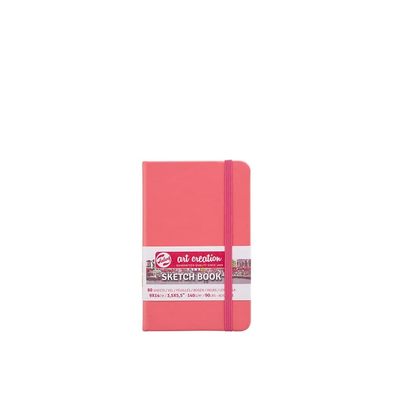 Caiet de desen și schițe Talens Art Creation Sketch Book,  140 g, 80 coli - 9x14 cm, coral