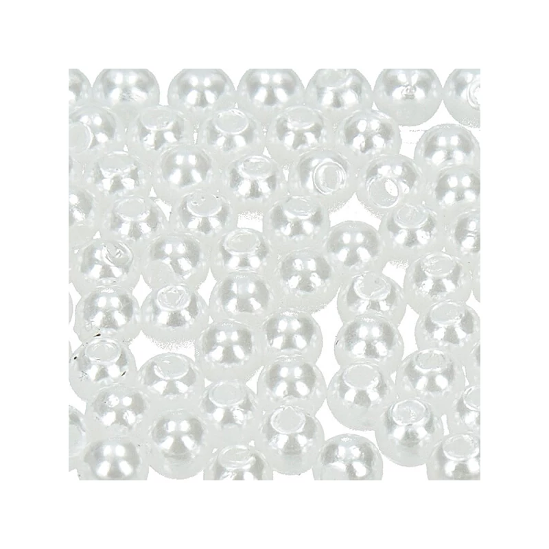 Tekla akril viaszgyöngy, 4 mm, 100 db - fehér