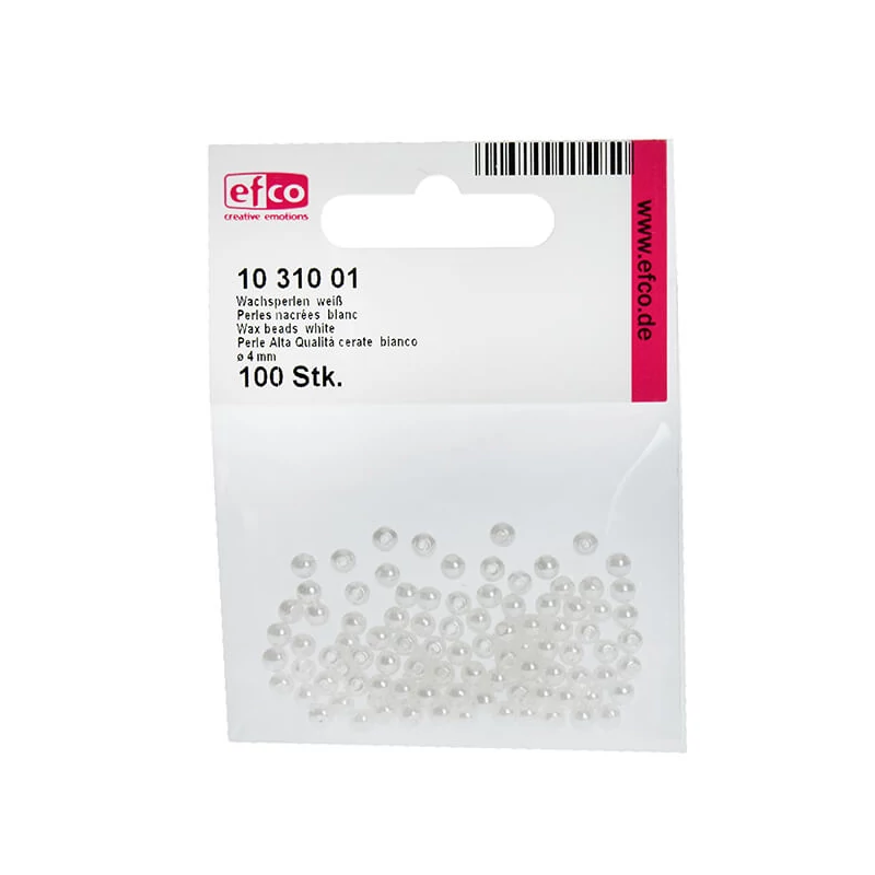 Tekla akril viaszgyöngy, 4 mm, 100 db - fehér