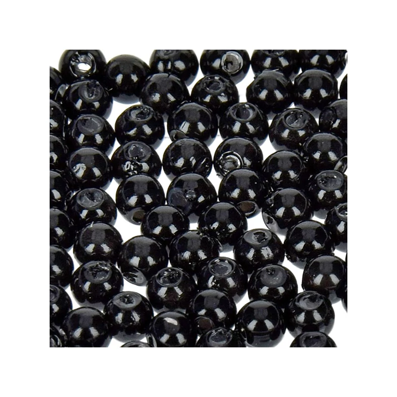 Mărgele de ceară acrilică Tekla, 4 mm, 100 buc - negru