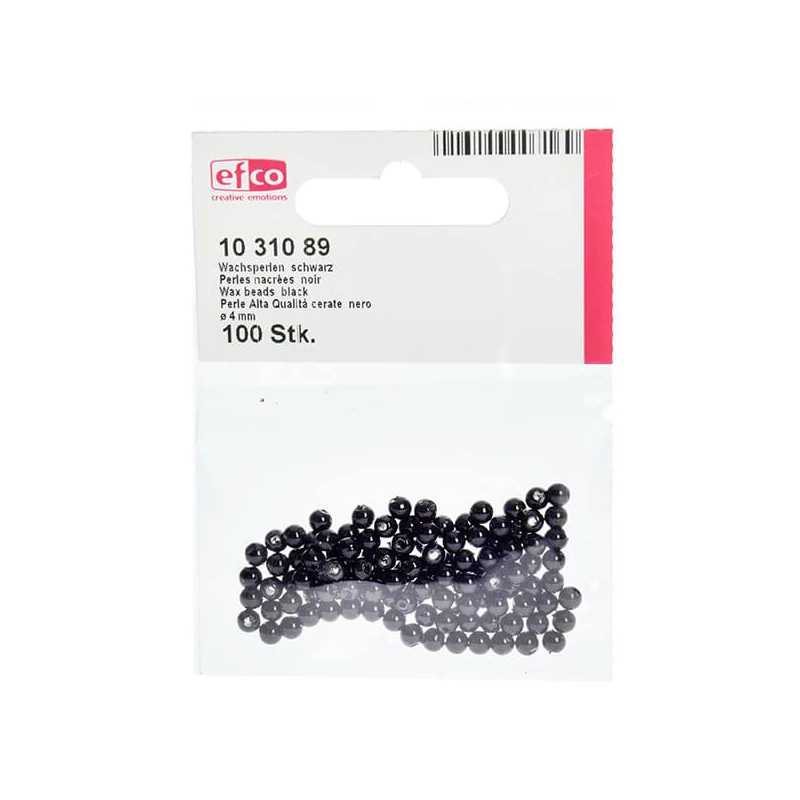 Mărgele de ceară acrilică Tekla, 4 mm, 100 buc - negru