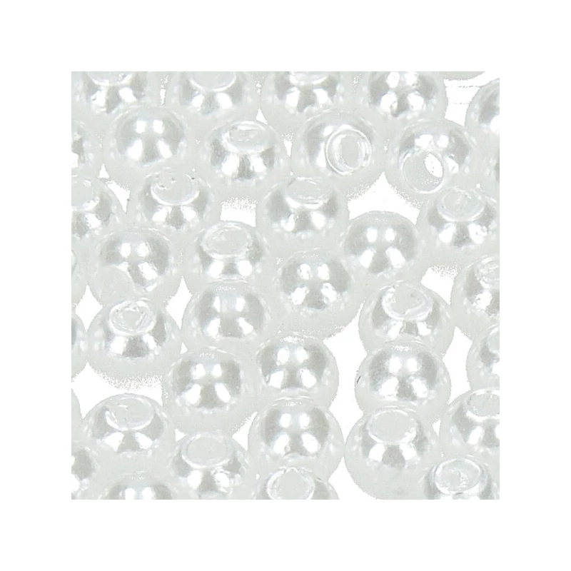Tekla akril viaszgyöngy, 6 mm, 60 db - fehér