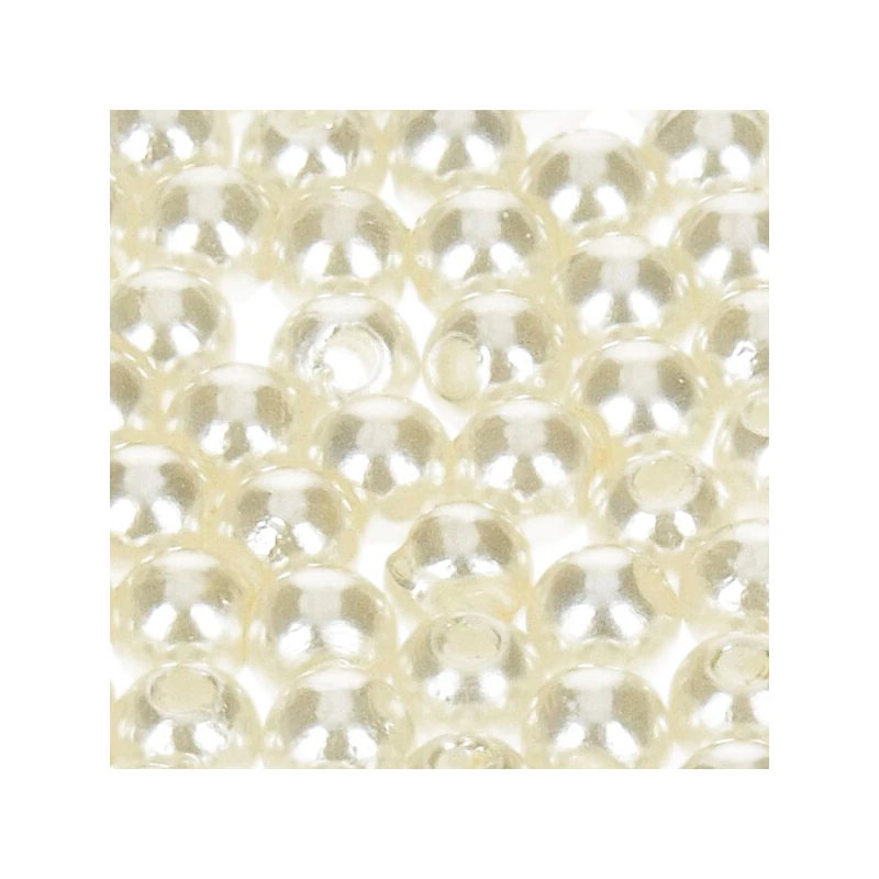 Mărgele de ceară acrilică Tekla, 6 mm, 60 buc - ecru