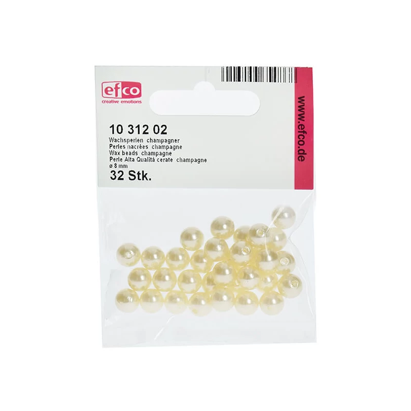 Mărgele de ceară acrilică Tekla, 8 mm, 32 buc - șampanie
