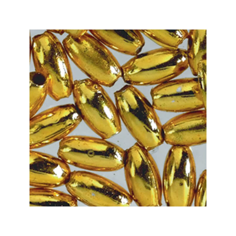 Mărgele în formă de boabe de ovăz, 4x8 mm - auriu