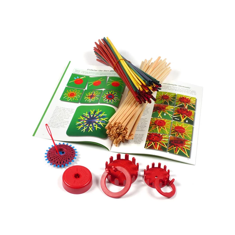 Set de confectionare stelute din paie, 8 piese