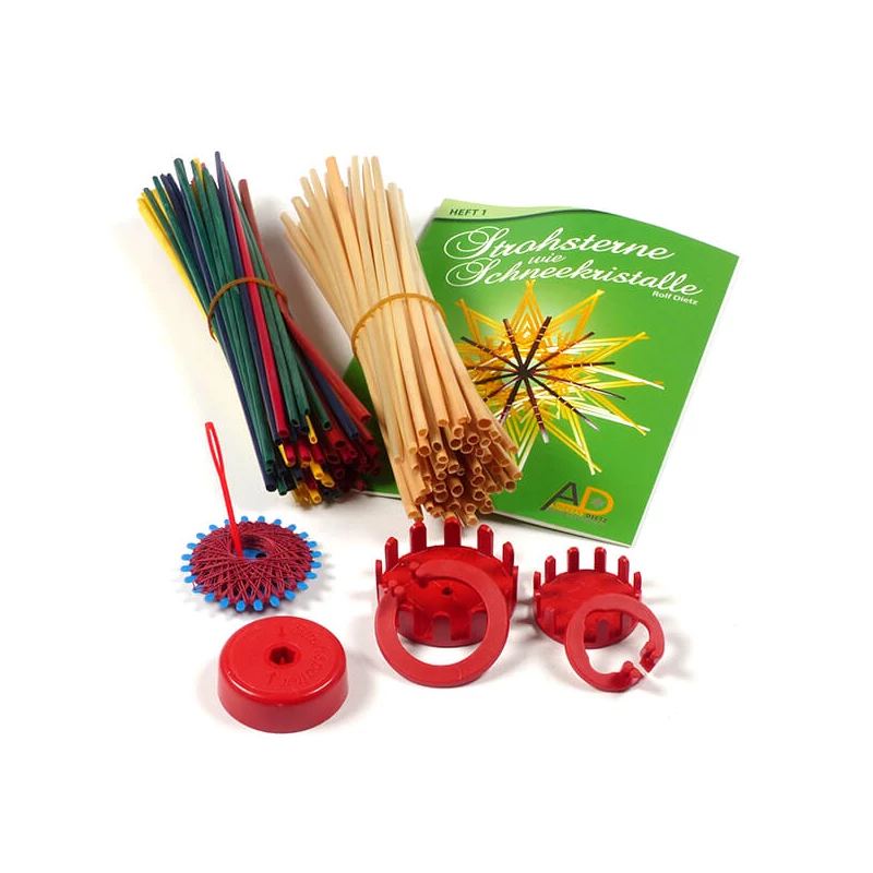 Set de confectionare stelute din paie, 8 piese