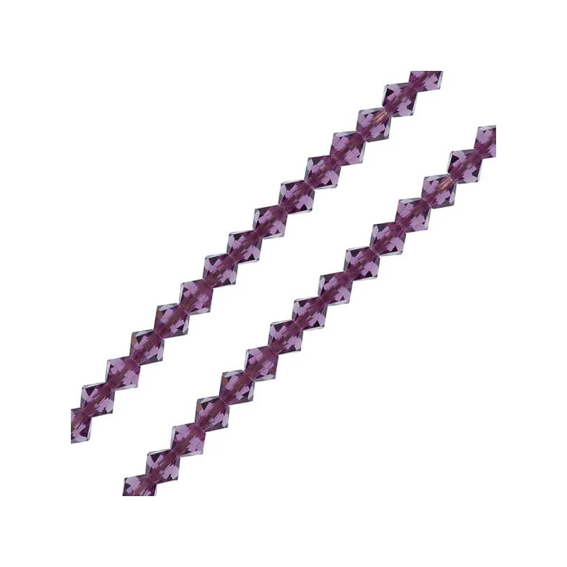 Colier din Mărgele conice de cristal  Preciosa, 4 mm - Ametist