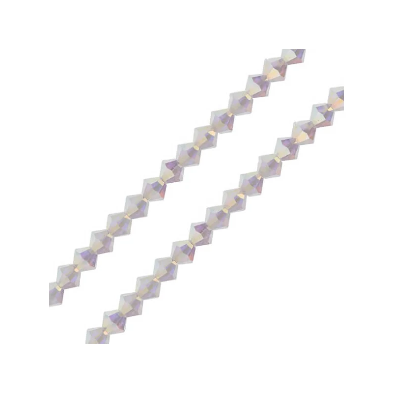 Colier din Mărgele conice de cristal  Preciosa, 4 mm - Crystal AB2x