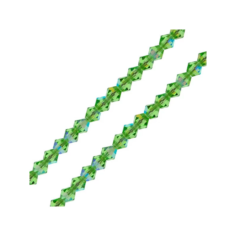 Colier din Mărgele conice de cristal  Preciosa, 4 mm - Peridot AB