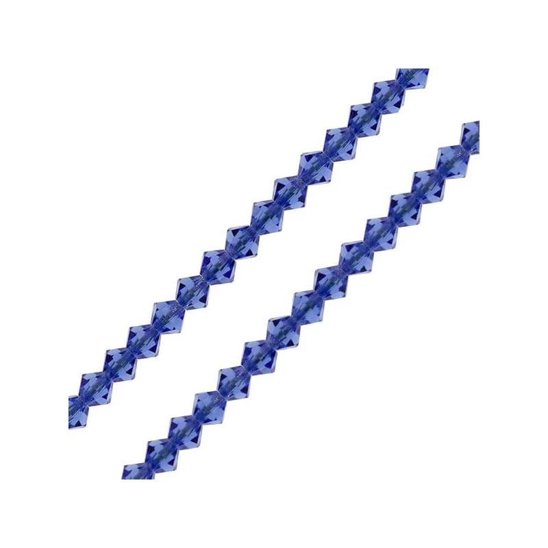 Colier din Mărgele conice de  cristal Preciosa, 4 mm - Safir
