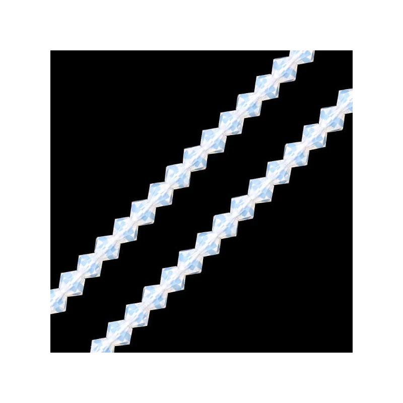 Colier din Mărgele conice de cristal Preciosa, 4 mm - Opal Alb