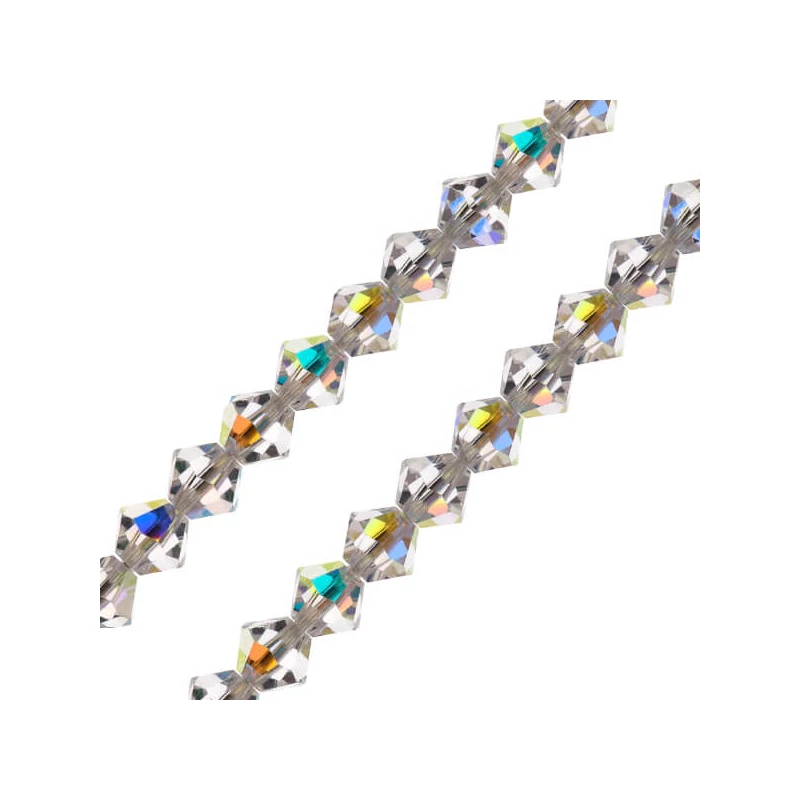 Colier din Mărgele conice de cristal  Preciosa, 6 mm - Crystal AB