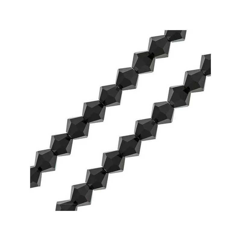 Colier de mărgele conice de cristal  Preciosa, 6 mm - Jet