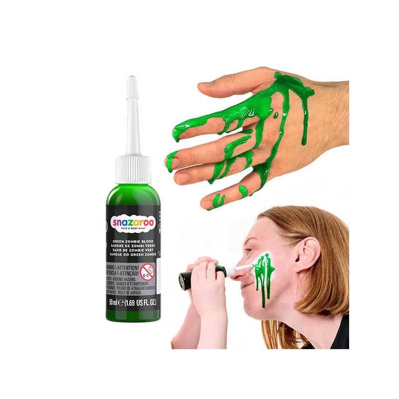 Snazaroo sânge artificială 50 ml - verde, zombi