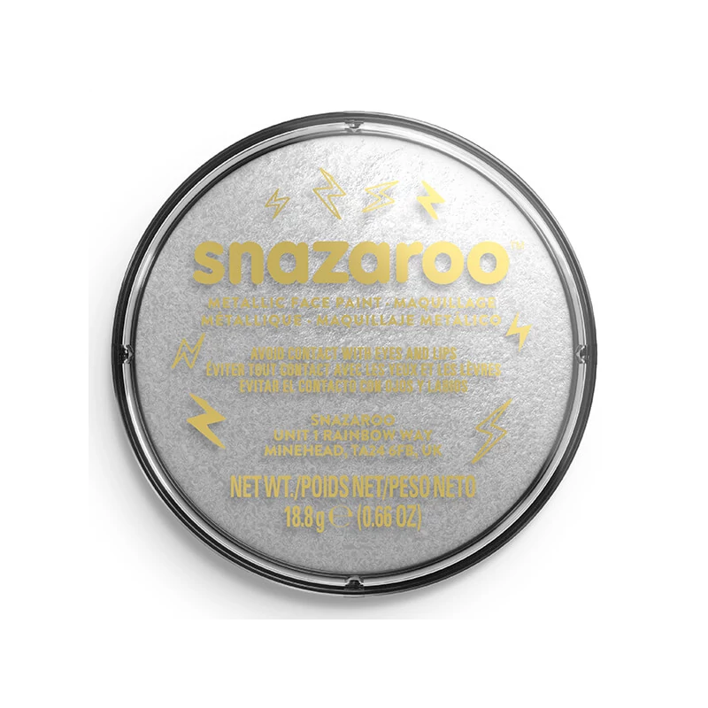 Snazaroo arcfesték korong - metál ezüst, electric silver 766