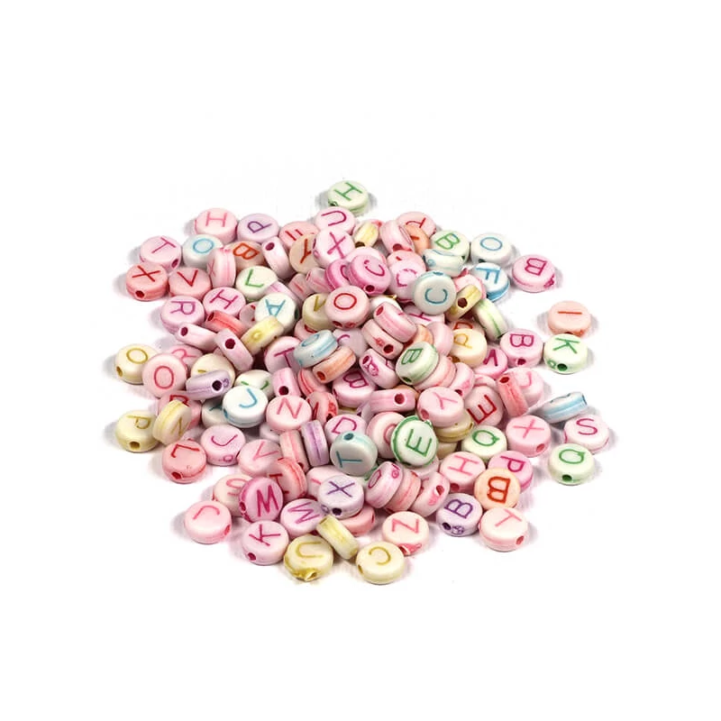 Mărgele din plastic, 6 mm - mixte
