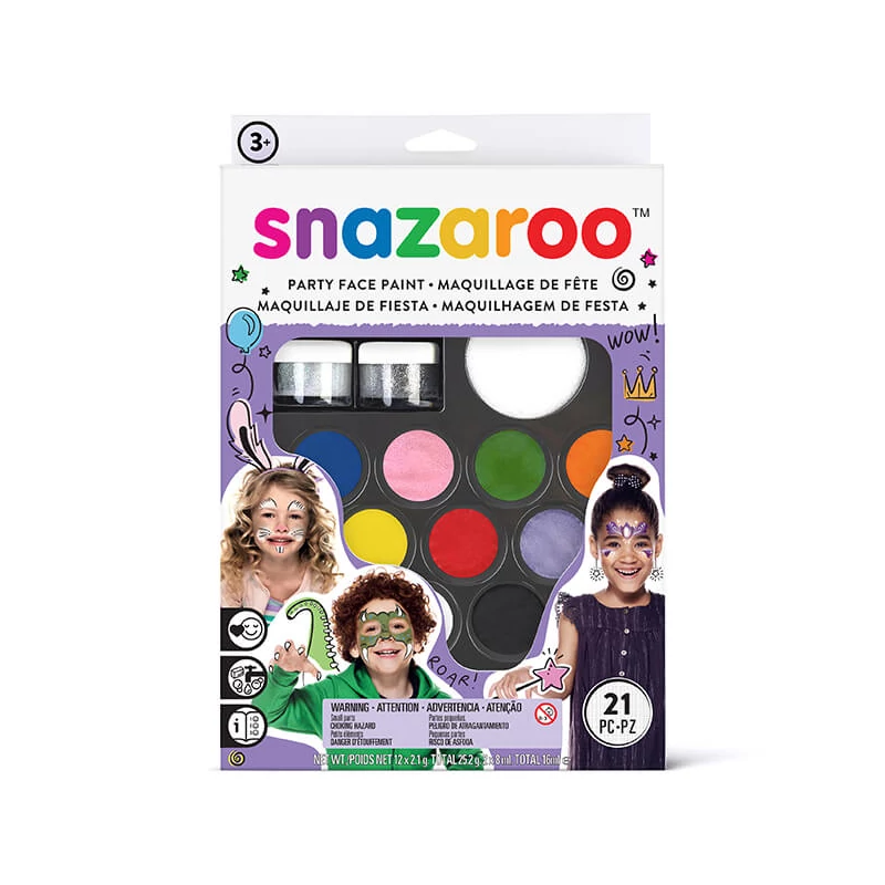 Set de vopsea pentru față Snazaroo - Ultimate party pack
