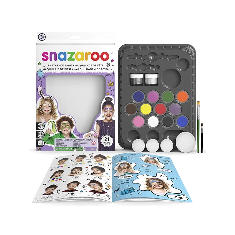 Set de vopsea pentru față Snazaroo - Ultimate party pack