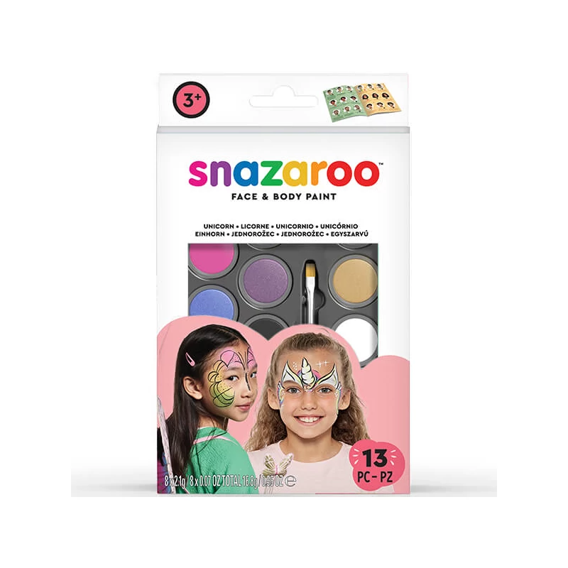 Set de vopsea pentru pictura pe față Snazaroo - Unicorn, Fluture