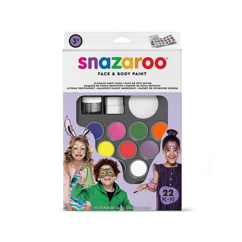 Set pictură pe față Snazaroo - Ultimate party pack, 22 buc