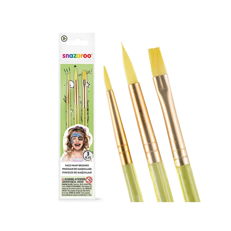 Set de pensule pentru vopsea faciala Snazaroo, 3 buc