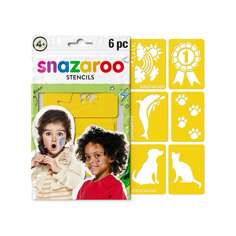 Șablon de pictură pe față Snazaroo, 6 modele - Curcubeu, unisex