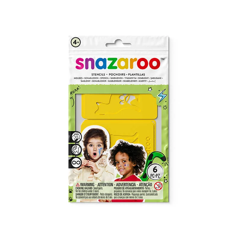 Șablon de pictură pe față Snazaroo, 6 modele - Curcubeu, unisex