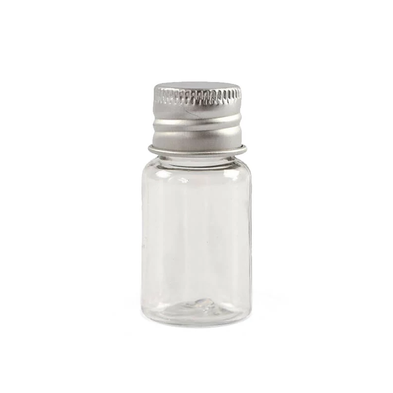 Fiolă din plastic cu capac metalic, 4,8x2,3 cm